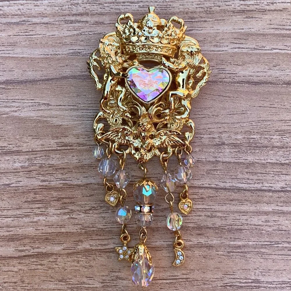 Rare Vintage Kirks Folly Coat of Arms Brooch - Picture 1 of 7